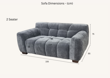 Load image into Gallery viewer, ALUXO® Harlem Sofa Range in Steel Velvet