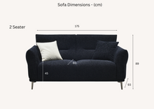 Load image into Gallery viewer, Aluxo Albany Sofa Range in Black Lux Boucle Fabric