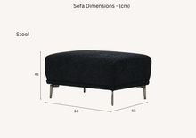 Load image into Gallery viewer, Aluxo Albany Sofa Range in Black Lux Boucle Fabric