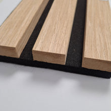 Load image into Gallery viewer, Premium Acoustic Slatted Wall Panels - 3-sided Wood Veneer - 240cm x 32cm (2 pack)