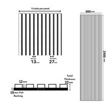 Load image into Gallery viewer, Acoustic Slatted Wall Panels - Luxe Finish - 240cm x 60cm (4 pack)