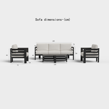 Load image into Gallery viewer, ALUXO® Andros Outdoor Lounge Set - Onyx - 5 Seater