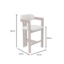 Load image into Gallery viewer, ALUXO® Clara Walnut Barstool in Oatmeal Bouclé