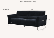 Load image into Gallery viewer, Aluxo Albany Sofa Range in Black Lux Boucle Fabric