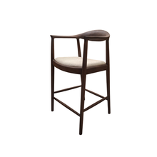 Load image into Gallery viewer, ALUXO® Fern Walnut Barstool in Oatmeal Bouclé