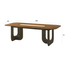 Load image into Gallery viewer, ALUXO® Madrid Walnut Dining Table