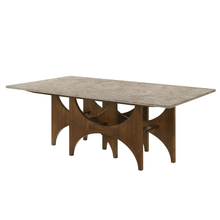 Load image into Gallery viewer, ALUXO® Mercado Walnut & Marble Top Dining Table
