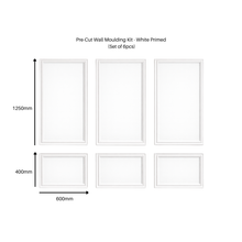 Load image into Gallery viewer, Pre-Cut Wall Moulding Kit - White Primed (Set of 6pcs)