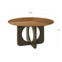 Load image into Gallery viewer, ALUXO® Remy Round Walnut Dining Table