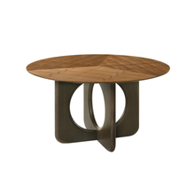 Load image into Gallery viewer, ALUXO® Remy Round Walnut Dining Table