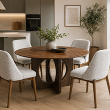 Load image into Gallery viewer, ALUXO® Remy Round Walnut Dining Table