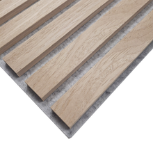 Load image into Gallery viewer, Neutral Collection - Acoustic Wall Panels - Oak on Grey Felt - Square/Straight- 60cm x 60cm (6 pack)