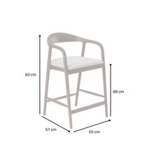 Load image into Gallery viewer, ALUXO® Tess Walnut Barstool in Oatmeal Bouclé
