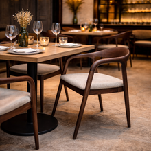 Load image into Gallery viewer, ALUXO® Tess Walnut Dining Chair in Oatmeal Bouclé - Box of 2