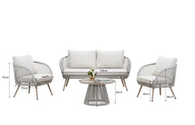 Load image into Gallery viewer, Cove Outdoor Lounge Set - Natural - 4 Seater