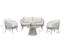 Load image into Gallery viewer, Cove Outdoor Lounge Set - Natural - 4 Seater