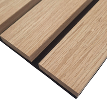 Load image into Gallery viewer, Wood Veneer Acoustic WIDE SLAT Wall Panels - 3-sided - 240cm x 30cm (2 pack)