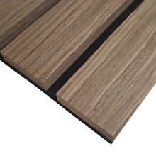 Load image into Gallery viewer, Wood Veneer Acoustic WIDE SLAT Wall Panels - 3-sided - 240cm x 30cm (2 pack)