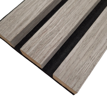 Load image into Gallery viewer, Wood Veneer Acoustic STANDARD SLAT Wall Panels - 3-sided - 240cm x 32cm (2 pack)