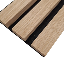 Load image into Gallery viewer, Wood Veneer Acoustic STANDARD SLAT Wall Panels - 3-sided - 240cm x 32cm (2 pack)
