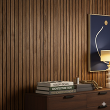 Load image into Gallery viewer, Wood Veneer Acoustic WIDE SLAT Wall Panels - 3-sided - 240cm x 30cm (2 pack)