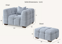 Load image into Gallery viewer, Aluxo Tribeca Sofa Range in Pearl Boucle Fabric