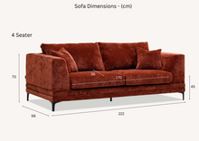 Load image into Gallery viewer, Aluxo Lenox Sofa Range in Steel Velvet