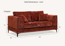 Load image into Gallery viewer, Aluxo Lenox Sofa Range in Steel Velvet
