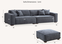 Load image into Gallery viewer, Aluxo Dakota Sofa Range Chaise in Midnight Boucle