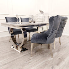 Load image into Gallery viewer, Chelsea Dining Chair ALL COLOURS with Lion Knocker & Buttoned Back