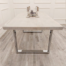 Load image into Gallery viewer, Freya 1.8 Dining Table Solid Light Pine wood with Chrome Metal Legs
