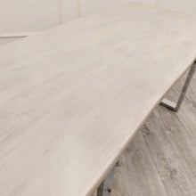 Load image into Gallery viewer, Freya 1.8 Dining Table Solid Light Pine wood with Chrome Metal Legs