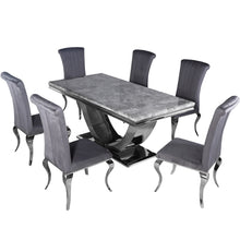 Load image into Gallery viewer, Arial Dining Table with Grey Marble Top