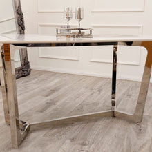 Load image into Gallery viewer, BLACK FRIDAY - Lucien 1.6 Chrome Dining Table with Polar White Sintered Stone Top