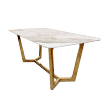 Load image into Gallery viewer, Lucien 1.8 Gold Dining Table with Pandora Gold Sintered Stone Top