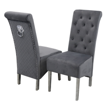 Load image into Gallery viewer, Emma Dining Chair in Dark Grey Velvet