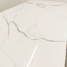Load image into Gallery viewer, Orion Gold 1.8 Dining Table with Polar White Sintered Stone Top