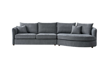 Load image into Gallery viewer, ALUXO® Rubin Corner Chaise in Charcoal Boucle