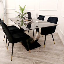Load image into Gallery viewer, **PROMO** Venus Dining Table with 4 Black Luna Chairs