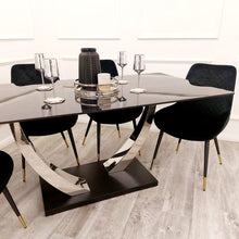 Load image into Gallery viewer, **PROMO** Venus Dining Table with 4 Black Luna Chairs