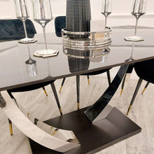 Load image into Gallery viewer, **PROMO** Venus Dining Table with 4 Black Luna Chairs