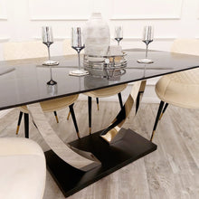 Load image into Gallery viewer, **PROMO** - Venus 1.6 Chrome Dining Table with Black Sintered Stone Top