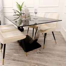 Load image into Gallery viewer, **PROMO** - Venus 1.6 Chrome Dining Table with Black Sintered Stone Top