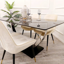 Load image into Gallery viewer, **PROMO** - Venus 1.6 Chrome Dining Table with Black Sintered Stone Top