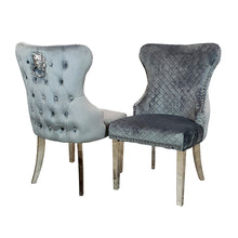 Load image into Gallery viewer, Chelsea Dining chair in Grey with Lion Knocker