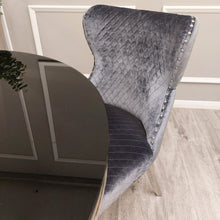 Load image into Gallery viewer, Chelsea Dining Chair ALL COLOURS with Lion Knocker & Buttoned Back