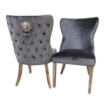 Load image into Gallery viewer, Chelsea Dining Chair ALL COLOURS with Lion Knocker & Buttoned Back