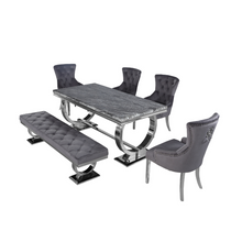 Load image into Gallery viewer, Arriana Dining Table with Dark Grey Marble Top
