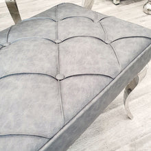 Load image into Gallery viewer, Louis Dining Bench in Dark Grey Leather