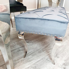 Load image into Gallery viewer, Louis Dining Bench in Dark Grey Velvet